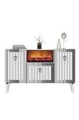 DEMONTE DECOR LİİNDA ŞÖMİNELİ KONSOL BEYAZ-GÜMÜŞ - 5