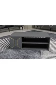 DEMONTE DECOR YUMEDİ ORTA SEHPA ANTRASİT-ALTIN - 1