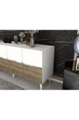 DEMONTE DECOR TEDDY LAZER KESİMLİ PLEKSİ DETAYLI KONSOL BEYAZ-CEVİZ-GÜMÜŞ - 4