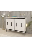 DEMONTE DECOR NİTTRA KONSOL 4 KAPAKLI , 10 RAFLI BEYAZ-ROYALMERMER - 1