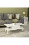 DEMONTE DECOR Betta Klasik Orta Sehpa Beyaz-Beyaz - 1