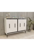 DEMONTE DECOR NİTTRA KONSOL 4 KAPAKLI , 10 RAFLI BEYAZ-ROYALMERMER - 2