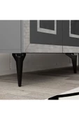 DEMONTE DECOR KARYA KONSOL 4 KAPAKLI RAFLI ANTRASİT-GÜMÜŞ - 4