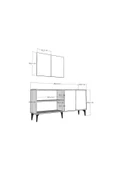 DEMONTE DECOR VERY 180 CM KONSOL (KX180) ANTRASİT-CEVİZ - 8