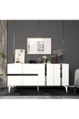 DEMONTE DECOR VANİA KONSOL 4 KAPAKLI BEYAZ-GÜMÜŞ - 2