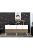 DEMONTE DECOR TEDDY LAZER KESİMLİ PLEKSİ DETAYLI KONSOL BEYAZ-CEVİZ-GÜMÜŞ - 1