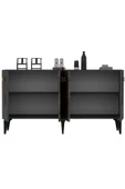 DEMONTE DECOR LUNA KONSOL 4 KAPAKLI 4 RAFLI CEVİZ - ANTRASİT - 4
