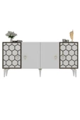 DEMONTE DECOR NARVA KONSOL BEYAZ (CEVİZ DESEN) - 5