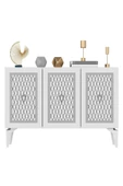 DEMONTE DECOR 3 Kapaklı Katya Konsol Beyaz-gümüş - 4