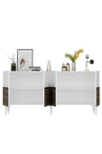 DEMONTE DECOR TEDDY LAZER KESİMLİ PLEKSİ DETAYLI KONSOL BEYAZ-CEVİZ-GÜMÜŞ - 5