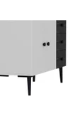 DEMONTE DECOR 3 Kapaklı Avatar Konsol, Çok Amaçlı Dolap, Ayakkabılık Beyaz-royalmermer - 5