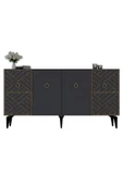 DEMONTE DECOR VESTA KONSOL 4 KAPAKLI  ANTRASİT (CEVİZ DESEN) - 5