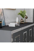 DEMONTE DECOR KARYA KONSOL 4 KAPAKLI RAFLI ANTRASİT-GÜMÜŞ - 3