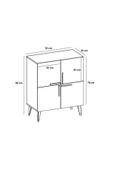 DEMONTE DECOR Mikkra Konsol , Çok Amaçlı Dolap , 4 Kapaklı Safirmeşe - 5