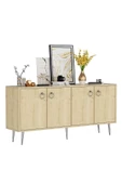 DEMONTE DECOR SOLLE 160 cm 4 KAPAKLI ,RAFLI KONSOL SAFİRMEŞE - 4