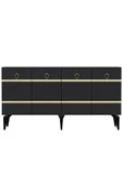 DEMONTE DECOR PELİN KONSOL 4 KAPAKLI RAFLI ANTRASİT-ALTIN - 4