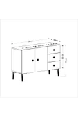 DEMONTE DECOR 3 Kapaklı Avatar Konsol, Çok Amaçlı Dolap, Ayakkabılık Beyaz-royalmermer - 6