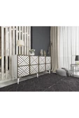 DEMONTE DECOR GRACCE LAZER KESİMLİ KONSOL BEYAZ-(CEVİZ DESEN) - 3