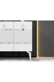 DEMONTE DECOR PELİN KONSOL 4 KAPAKLI RAFLI BEYAZ-GÜMÜŞ - 3