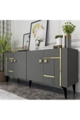 DEMONTE DECOR MADERA KONSOL ANTRASİT-ALTIN - 5