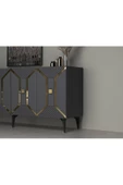 DEMONTE DECOR Elegancee 19 Cm Sehpa,tv Ünitesi Mobilya Ayağı ( 5 Adet) Siyah-Altın - 1