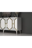 DEMONTE DECOR Elegancee 19 Cm Sehpa,tv Ünitesi Mobilya Ayağı ( 5 Adet) Beyaz-Altın - 1