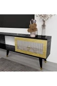 DEMONTE DECOR PİRAMİİT 20 CM SEHPA,TV ÜNİTESİ MOBİLYA AYAĞI ( 5 ADET) SİYAH-ALTIN - 1