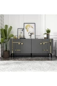 DEMONTE DECOR MADERA KONSOL ANTRASİT-ALTIN - 1