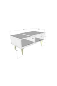 DEMONTE DECOR FLY ORTA SEHPA ANTRASİT-BEYAZ - 7