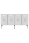DEMONTE DECOR Lotus Konsol 4 Kapaklı Raflı Beyaz Gümüş - 4