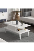 DEMONTE DECOR Betta Klasik Orta Sehpa Beyaz-Beyaz - 5
