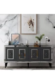 DEMONTE DECOR KARYA KONSOL 4 KAPAKLI RAFLI ANTRASİT-GÜMÜŞ - 1