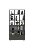 DEMONTE DECOR 2 Kapaklı, 11 Raflı Penguen Kitaplık Antrasit - 3