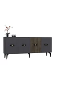 DEMONTE DECOR CHERRY 180 CM KONSOL(KX180) ANTRASİT-CEVİZ - 4