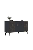 DEMONTE DECOR VESTA KONSOL 4 KAPAKLI  ANTRASİT (CEVİZ DESEN) - 6