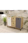 DEMONTE DECOR ARRYA KONSOL , 3 KAPAKLI SAFİRMEŞE-ANTRASİT-BEYAZ - 2