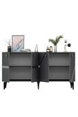 DEMONTE DECOR İRİS KONSOL 4 KAPAKLI RAFLI ANTRASİT-GÜMÜŞ - 6