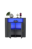 DEMONTE DECOR Sona Ledli Çok Amaçlı Dolap Antrasit-Altın - 5