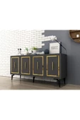 DEMONTE DECOR VANNESSA LAZER DESENLİ PLEKSİLİ KONSOL ANTRASİT-ALTIN - 3