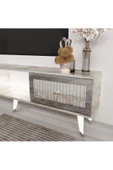DEMONTE DECOR PİRAMİİT 20 CM SEHPA,TV ÜNİTESİ MOBİLYA AYAĞI ( 5 ADET) BEYAZ-GÜMÜŞ - 1