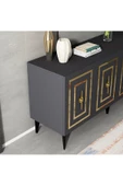 DEMONTE DECOR Viola Konsol Antrasit-altin - 3