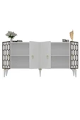 DEMONTE DECOR NARVA KONSOL BEYAZ (CEVİZ DESEN) - 4