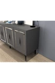 DEMONTE DECOR VANNESSA LAZER DESENLİ PLEKSİLİ KONSOL ANTRASİT-GÜMÜŞ - 5
