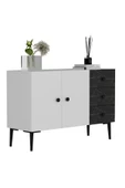 DEMONTE DECOR 3 Kapaklı Avatar Konsol, Çok Amaçlı Dolap, Ayakkabılık Beyaz-royalmermer - 2