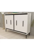 DEMONTE DECOR NİTTRA KONSOL 4 KAPAKLI , 10 RAFLI BEYAZ-ROYALMERMER - 3