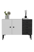 DEMONTE DECOR 3 Kapaklı Avatar Konsol, Çok Amaçlı Dolap, Ayakkabılık Beyaz-royalmermer - 3