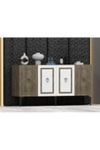 DEMONTE DECOR ASYA KONSOL 4 KAPAKLI RAFLI CEVİZ-BEYAZ - 2
