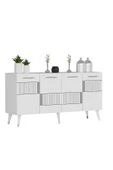 DEMONTE DECOR 4 Kapaklı Moda Konsol Beyaz-gümüş - 4