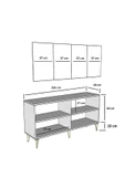 DEMONTE DECOR ASYA KONSOL 4 KAPAKLI RAFLI CEVİZ-BEYAZ - 6