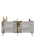 DEMONTE DECOR PETTEK LAZER KESİMLİ KONSOL BEYAZ-ALTIN - 7